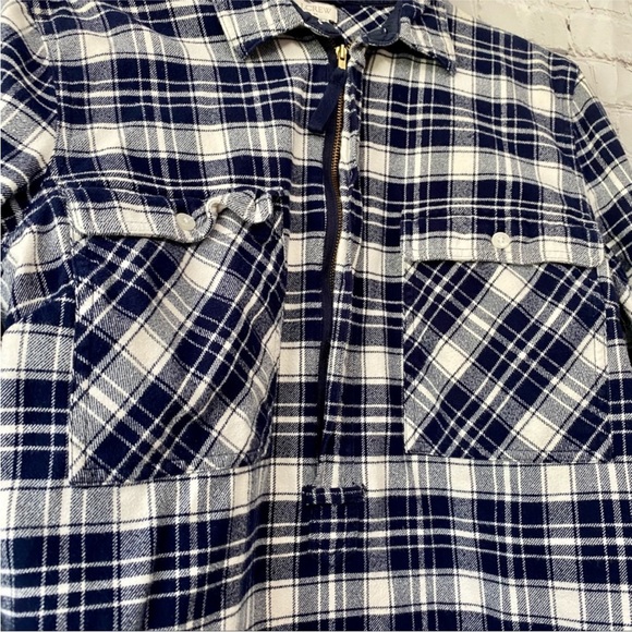 J. Crew 1/2 Zip Flannel Pullover - Picture 3 of 6